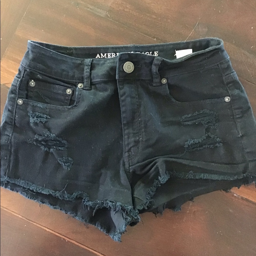 American Eagle HiRise Festival Distressed Shorts 8